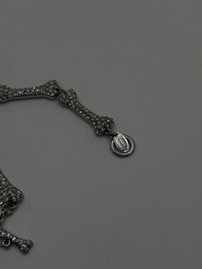 Vivienne Westwood Rhinestone Bone-Link Bracelet - Gunmetal